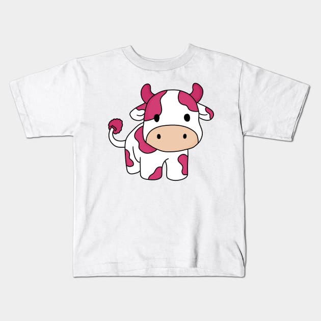 raspberry cow Kids T-Shirt by Marianaechev